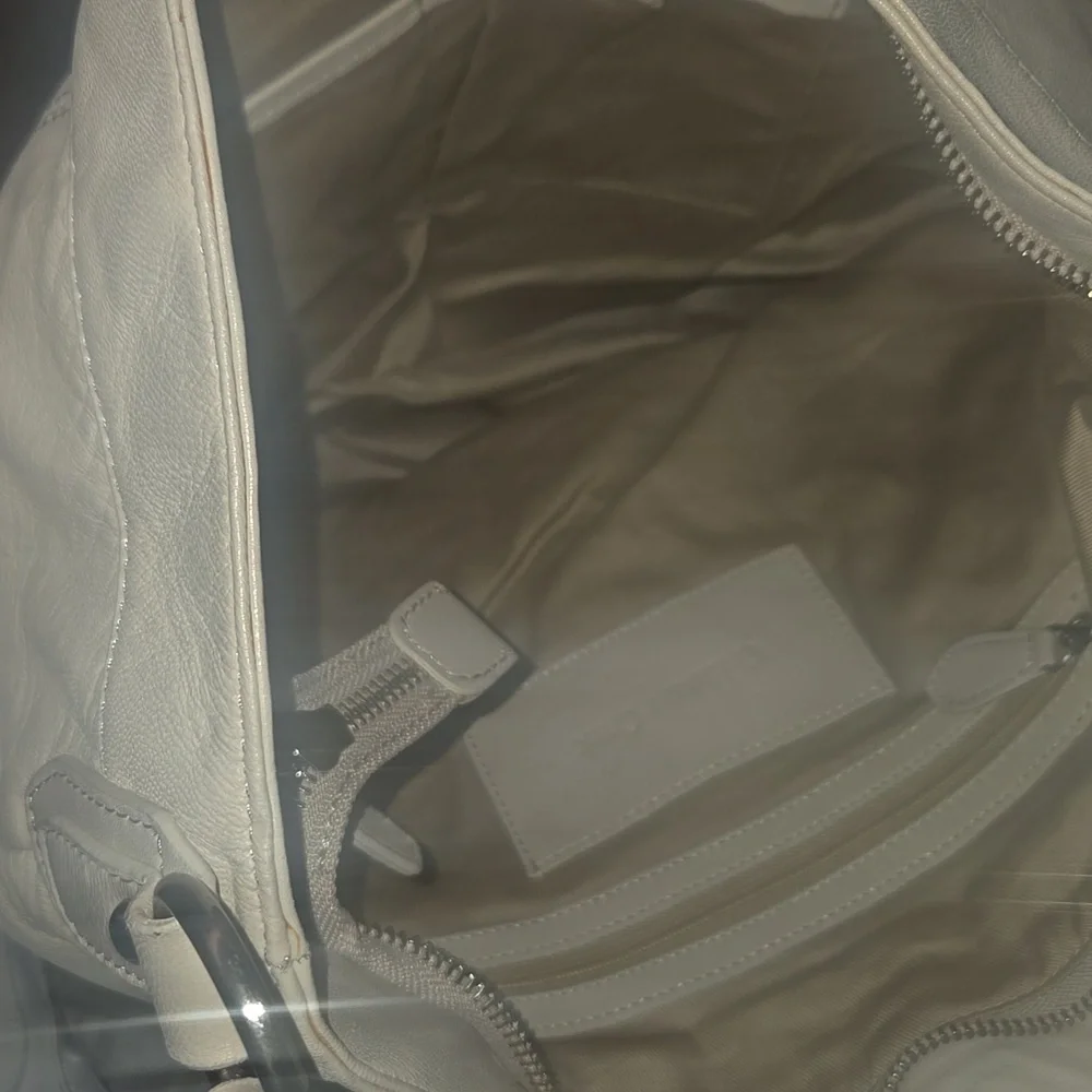 Coldwater Creek Cream Leather Shoulder Bag - Picture 7 of 8
